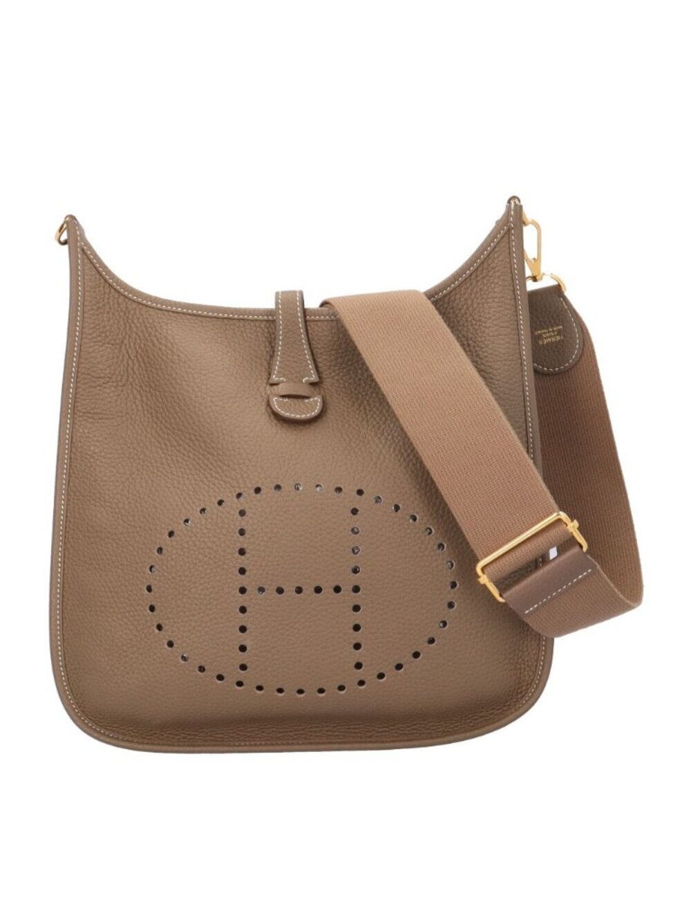 Hermes Evelyne III PM Shoulder Bag Taurillon Clemence Beige